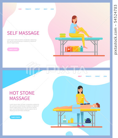 Woman Making Massage, Treatment Procedures Vector Woman Making Massage, Treatment Procedures Vector 54524783