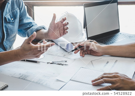 Engineer Teamwork Meeting, Drawing working on Engineer Teamwork Meeting, Drawing working on 54528922