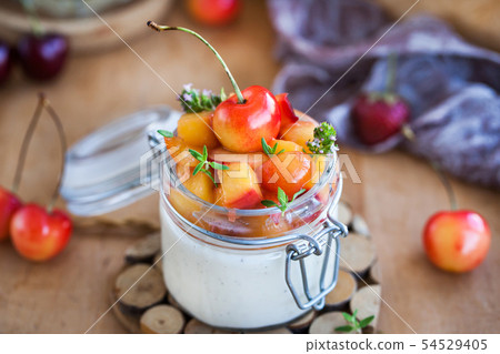 Delicious Italian dessert Panna Cotta  54529405