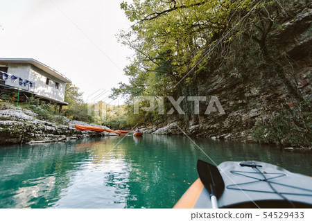rubber boat in canyon. Georgia rubber boat in canyon. Georgia 54529433