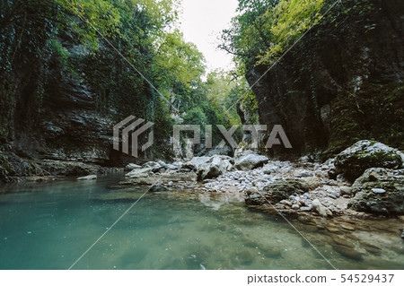 Martvili canyon in Georgia. Beautiful natural canyon 54529437