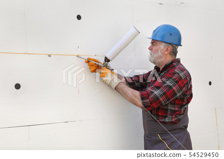House renovation, polystyrene wall insulation House renovation, polystyrene wall insulation 54529450