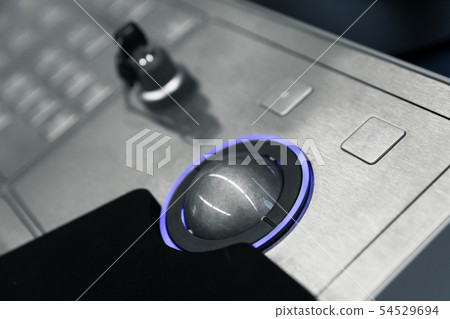 Blue trackball and security lock key 54529694