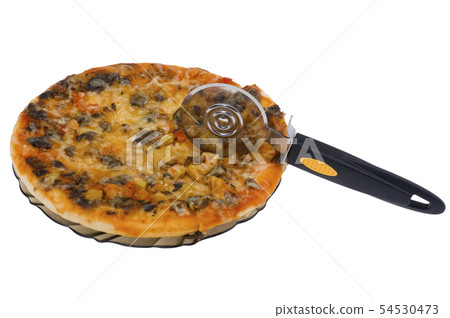 pizza with pizza knife pizza with pizza knife 54530473