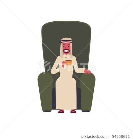 Arab business man cartoon character smiling and... - Stock Illustration  [54530631] - PIXTA