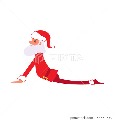 Funny cartoon Santa Claus in yoga pose,... - Stock Illustration [54530639]  - PIXTA