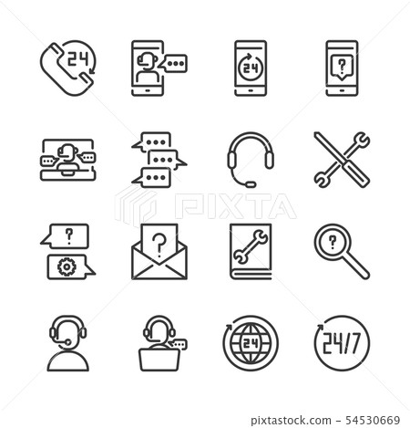 Call center and support icon set.Vector Call center and support icon set.Vector 54530669