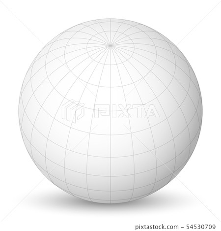 Blank planet Earth white globe with grid of meridians and parallels, or latitude and longitude. 3D Blank planet Earth white globe with grid of meridians and parallels, or latitude and longitude. 3D 54530709