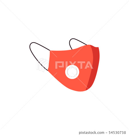 Red medical dust protective mask n95 with face protection of pollution air and dust. 54530738