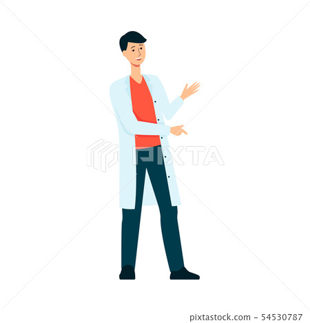Male doctor weared gown in hospital or medicine forum vector isolated on white. 54530787