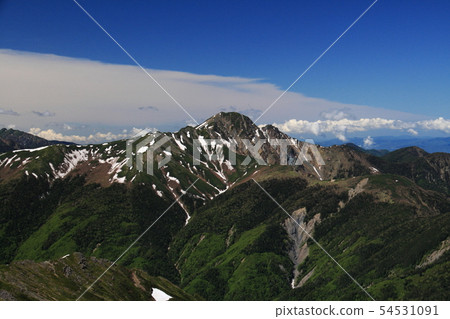 View the Mt. Shiomi from the summit of Mt. View the Mt. Shiomi from the summit of Mt. 54531091