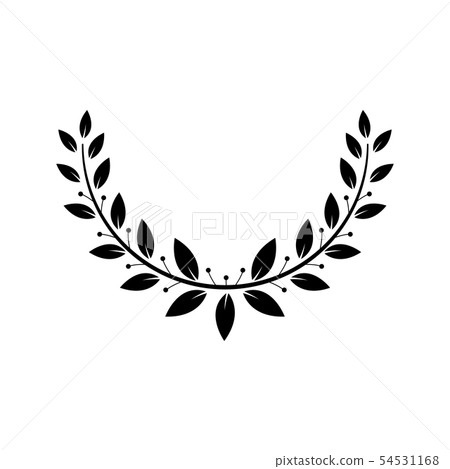 Greek laurel or olive winner award wreath or leaf frame vector isolated on white . 54531168