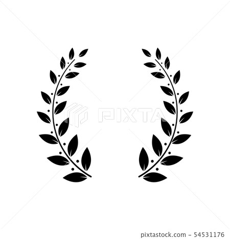 Greek laurel or olive winner award wreath or leaf frame vector isolated on white . Greek laurel or olive winner award wreath or leaf frame vector isolated on white . 54531176