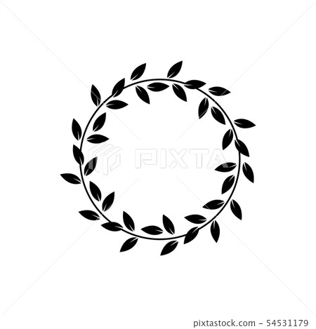 Greek laurel or olive winner award wreath or leaf frame vector isolated on white . 54531179