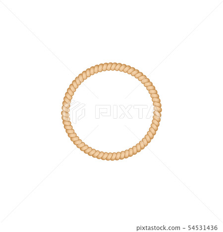 Cordage marine rope or twisted cord rolled ivector illustration isolated on white. 54531436