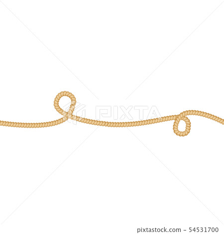 Marine rope or cord twisting natural vector illustration isolated on white. 54531700