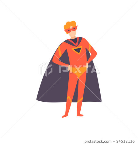 Young Man Dressed as Superhero, Guy in Bright Festival Costume, Masquerade Ball, Carnival Party 54532136