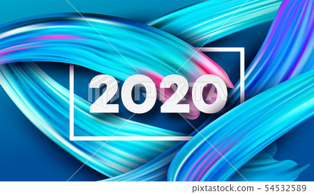 Happy New Year 2020. Lettering greeting inscription. Vector illustration Happy New Year 2020. Lettering greeting inscription. Vector illustration 54532589