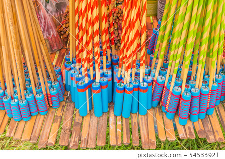 Colorful local mini Thai rocket for sale at the ro Colorful local mini Thai rocket for sale at the ro 54533921