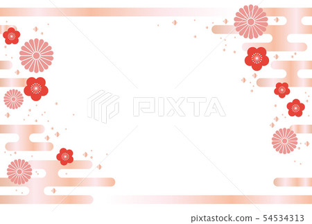 無縫的日本樣式背景新年卡片模板 54534313