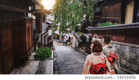 Traveler in Higashiyama District, Kyoto, Japan Traveler in Higashiyama District, Kyoto, Japan 54535056