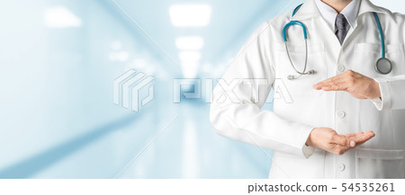 Doctor open hands for your text banner design. Doctor open hands for your text banner design. 54535261