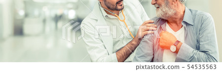 Doctor checking patient health in hospital office. Doctor checking patient health in hospital office. 54535563