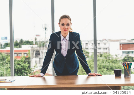 Portrait of businesswoman executive leader. Portrait of businesswoman executive leader. 54535934