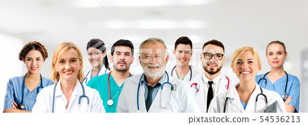 Doctor working in hospital with other doctors. Doctor working in hospital with other doctors. 54536213