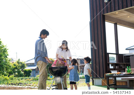 家庭,餐,燒烤,夏天 家庭,餐,燒烤,夏天 54537343