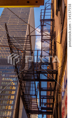 Rescue ladders in Chicago - CHICAGO, USA - JUNE 12, 2019 54537558