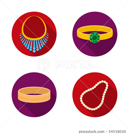 Vector design of jewelery and necklace symbol. Collection of jewelery and pendent vector icon for Vector design of jewelery and necklace symbol. Collection of jewelery and pendent vector icon for 54538030