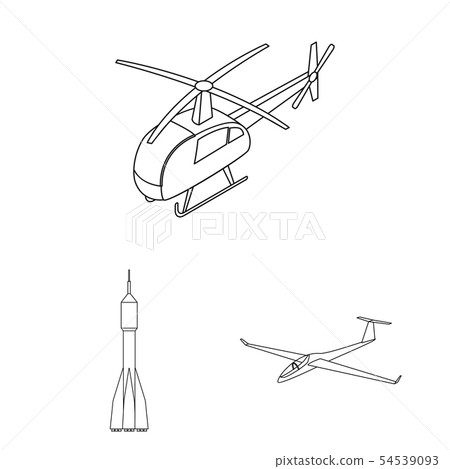 Isolated object of transport and object logo. Collection of transport and gliding stock vector 54539093