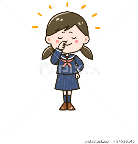 驕傲地鼻子女孩姿勢例證 54539148