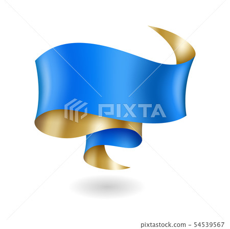 Vintage blue and gold ribbon, banner template, design element Vintage blue and gold ribbon, banner template, design element 54539567