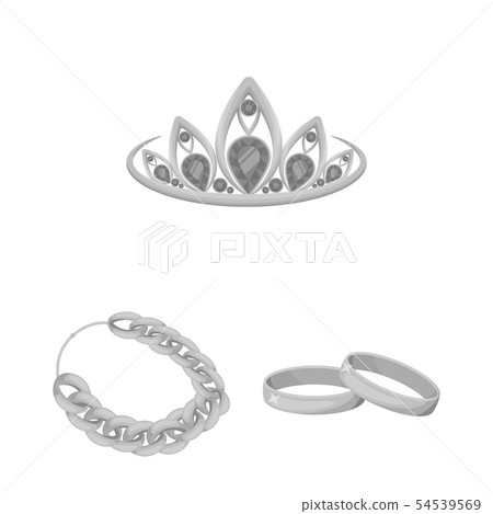 Isolated object of jewelery and necklace sign. Collection of jewelery and pendent stock vector Isolated object of jewelery and necklace sign. Collection of jewelery and pendent stock vector 54539569