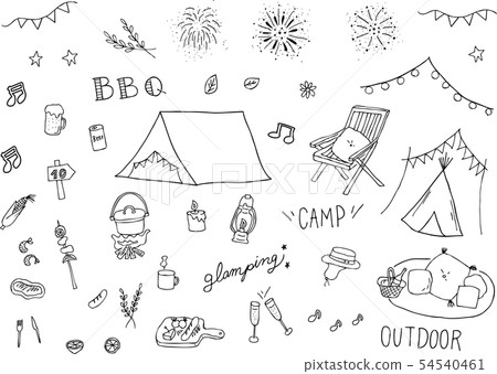 Camp illustration set Camp illustration set 54540461