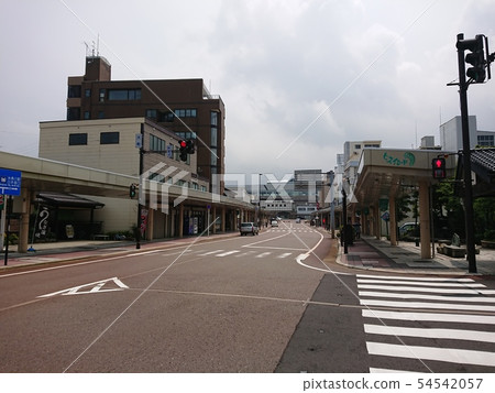 Main street in front of Itoigawa Station 54542057
