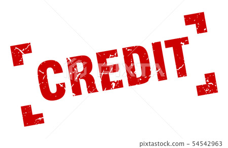 credit stamp. credit square grunge sign. credit 54542963