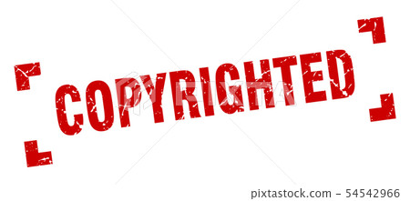 copyrighted stamp. copyrighted square grunge sign. copyrighted stamp. copyrighted square grunge sign. 54542966