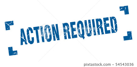 action required stamp. action required square 54543036