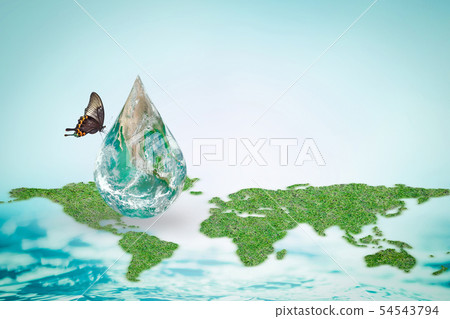 World ocean day, saving water campaign concept World ocean day, saving water campaign concept 54543794