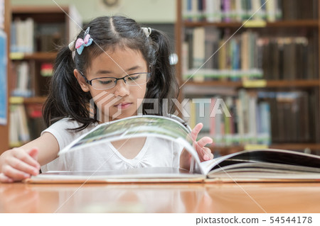 School education and literacy concept with girl 54544178