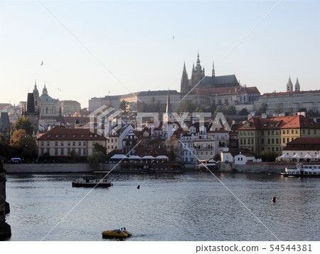 View Prague Castle from the other side of the Vltava River 54544381