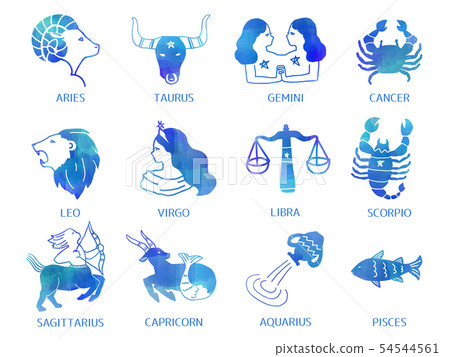 12 constellations illustrations 54544561