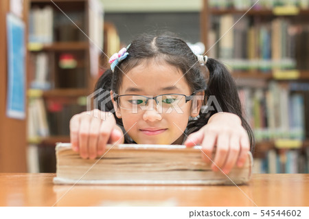 School education and literacy concept with girl 54544602