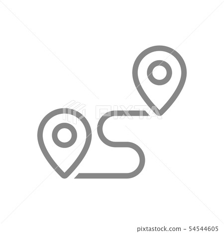 Route location line icon. GPS navigator symbol and sign Route location line icon. GPS navigator symbol and sign 54544605