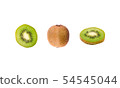 Sliced kiwi isolated 54545044