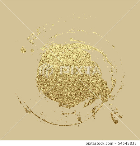 Vector gold paint stroke. Abstract gold glittering textured art illustration. 54545835