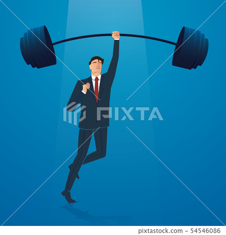 successful businessman weight lifting successful businessman weight lifting 54546086